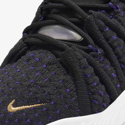 Nike Kid's Lebron 18 GS Basketball Shoes, Black/Court Purple/White/Metallic Gold, 5 Big Kid