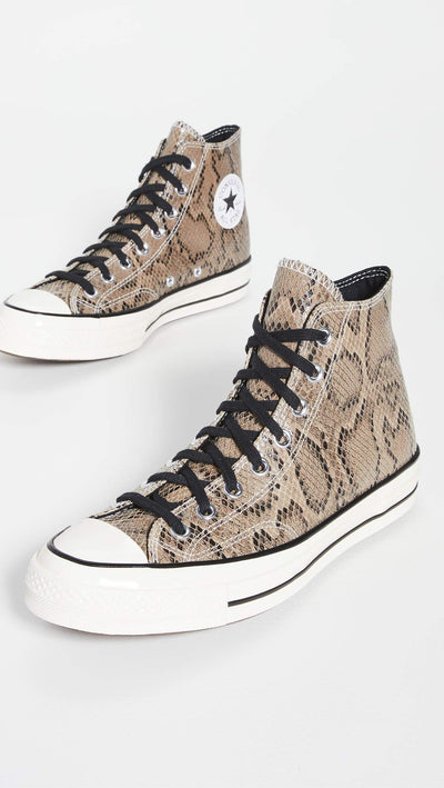 Converse Men's Archive Reptile Chuck 70 High Sneakers, Brown/Egret/Black, 9 Medium US