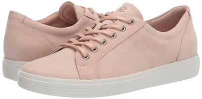 ECCO Women's Soft Classic Lace Sneaker 6-6.5 Rose Dust Nubuck