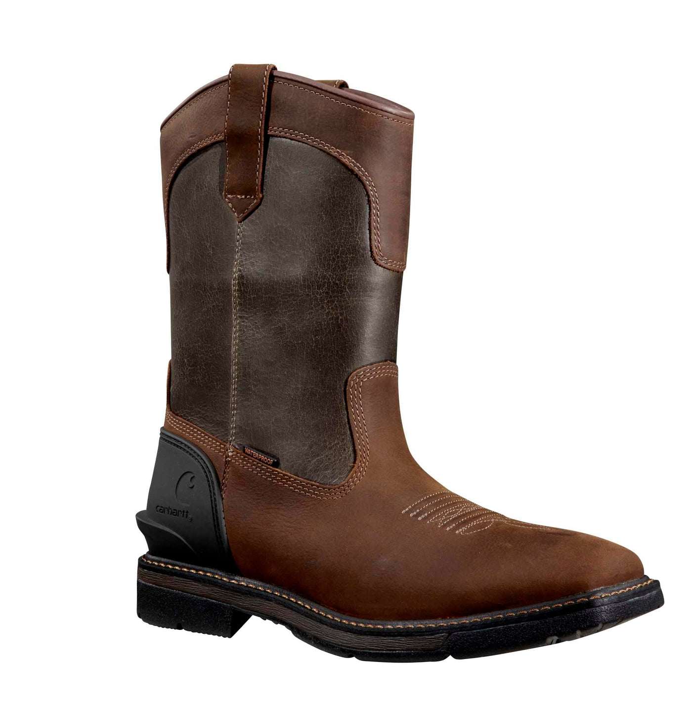 Carhartt Men's Montana 11" Waterproof Square Toe Wellington 7.5 Wide Brown/Burnt Olive