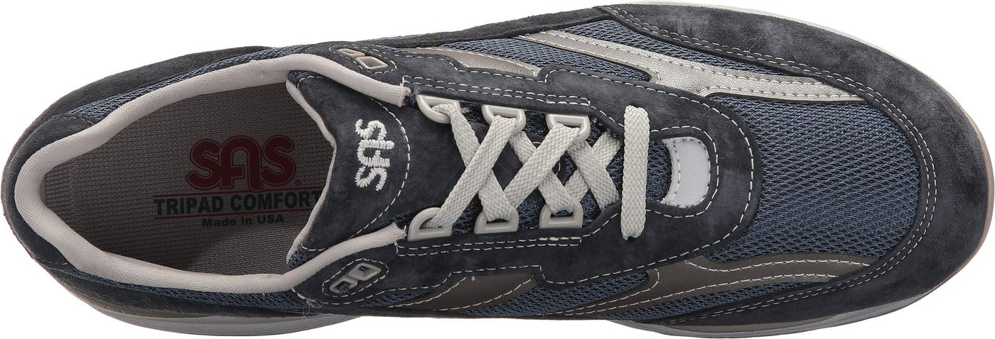 SAS Journey Mesh - Shoes for Men - Suede and Mesh Uppers - Cushioned Tongue - Textile Linings - Lightweight Blue 11.5 WW - Double Wide (EE-3E)