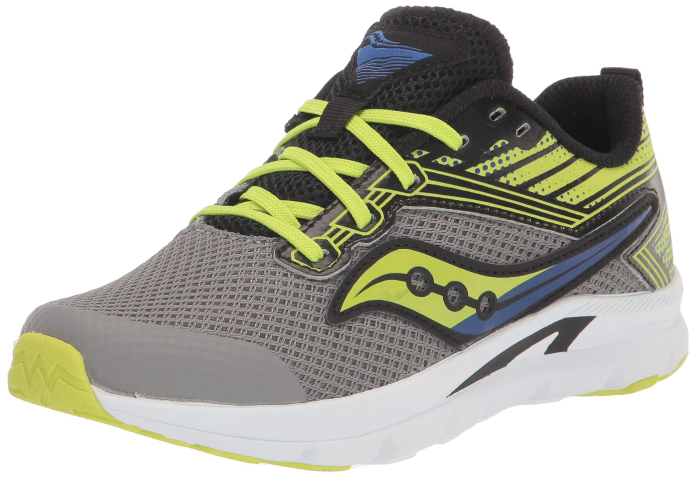 Saucony Axon Running Shoe, Grey/Lime/Black, 11.5 US Unisex Big Kid