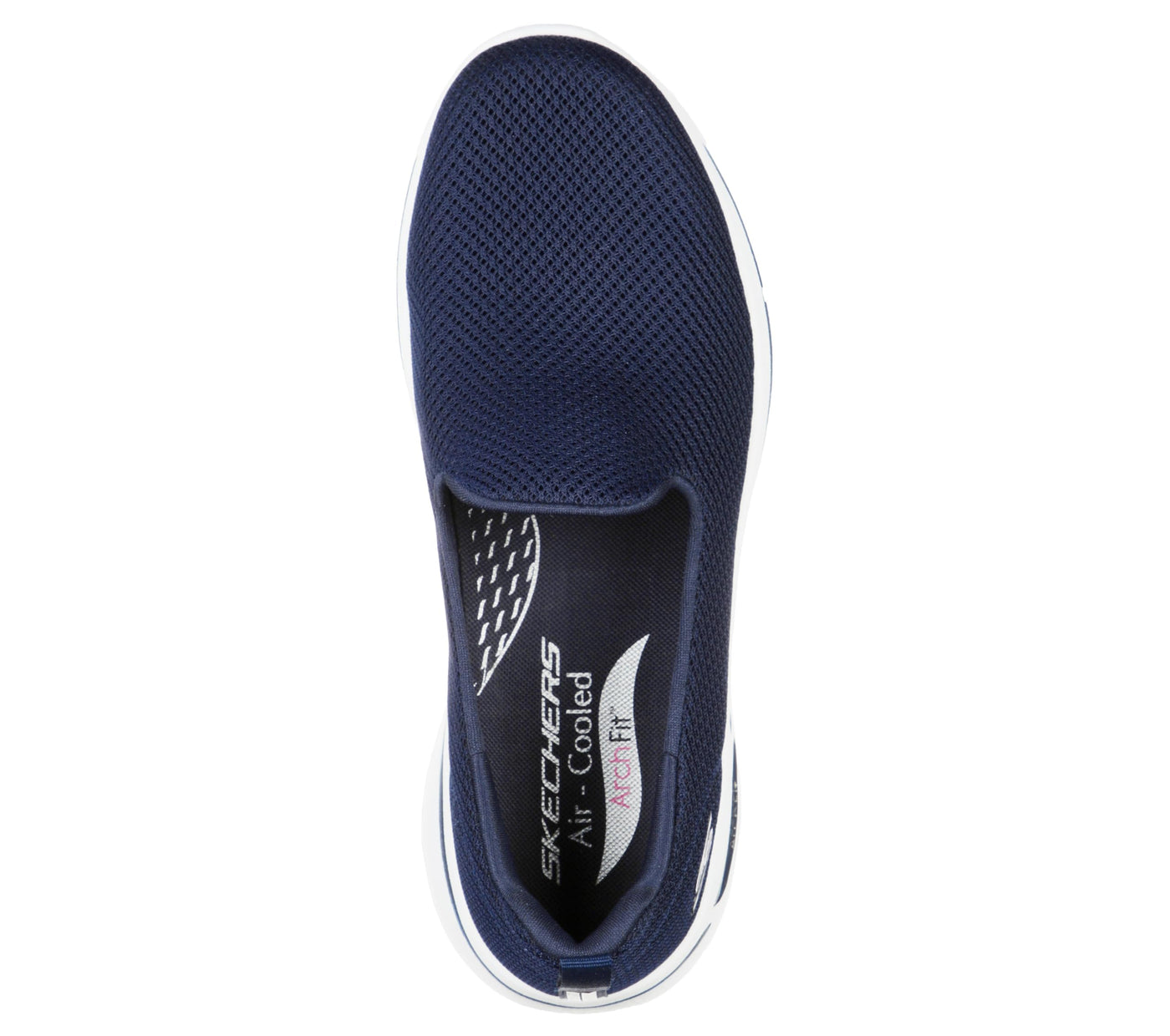 Skechers Women's Go Walk Arch Fit-Grateful Sneakers, Navy/White, 10 Wide