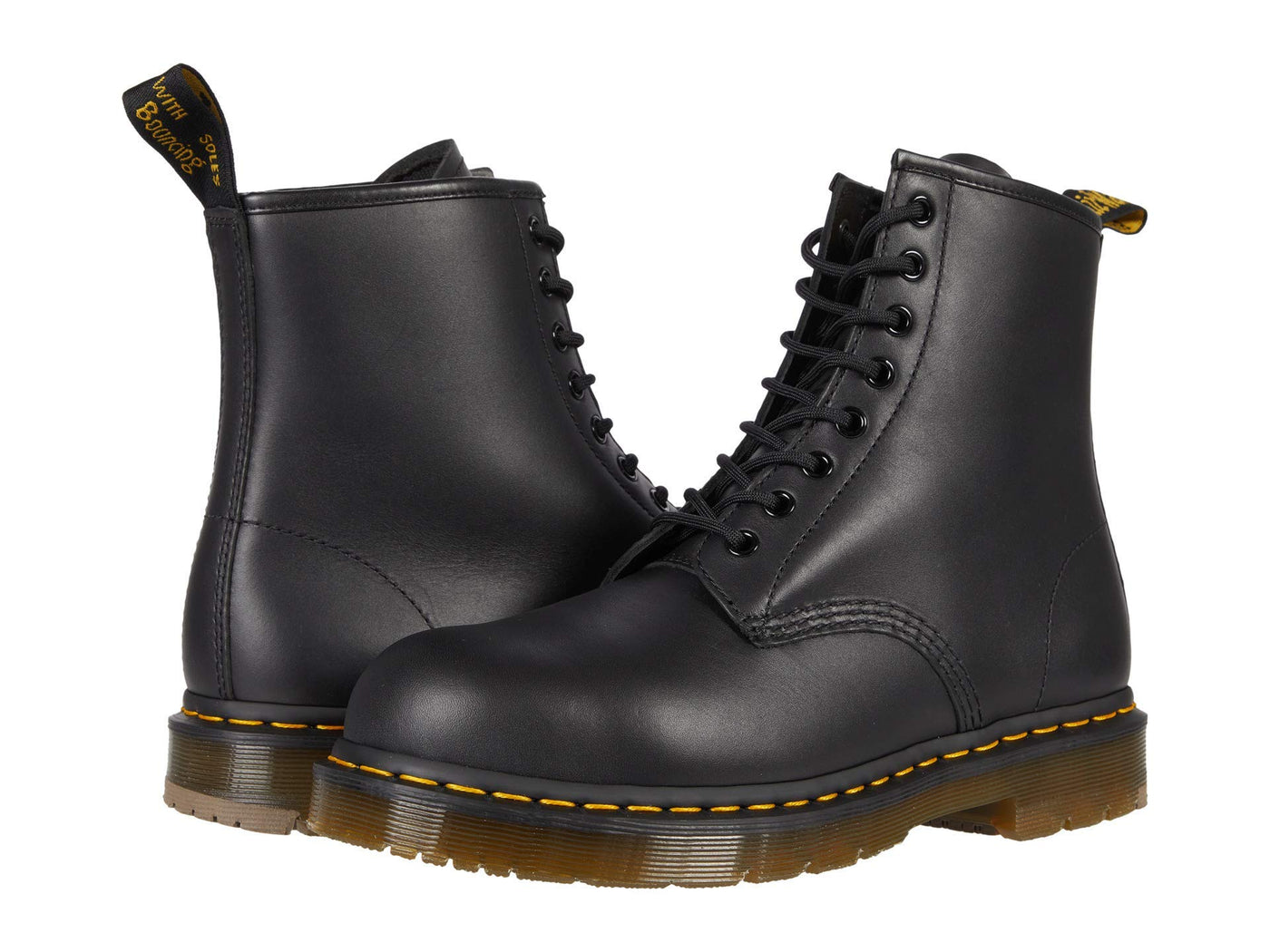 Dr. Martens, Unisex 1460 Slip Resistant Steel Toe Light Industry Boots, Black Industrial Full Grain, 7 US Women/6 US Men