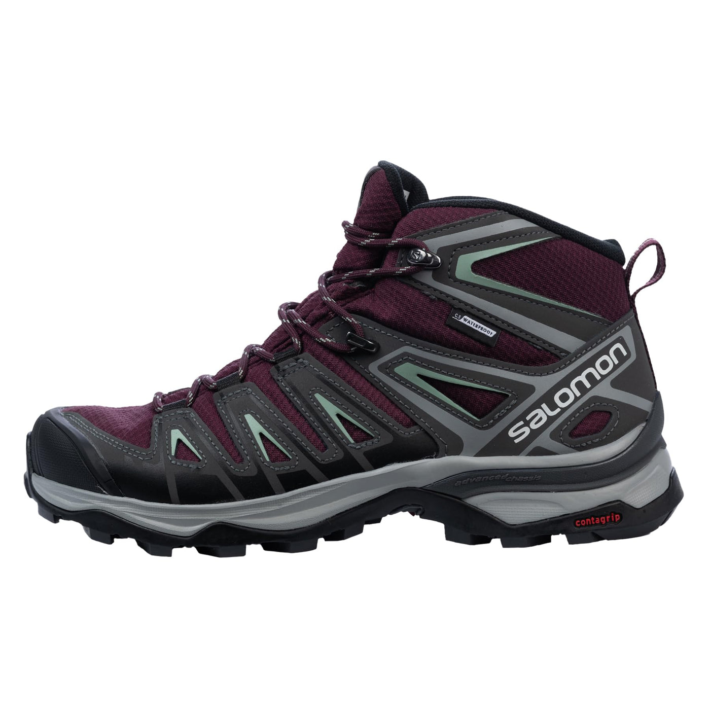 Salomon Women's X Ultra Pioneer Mid Climasalomon Waterproof Hiking Boot 11 Wine Tasting/Magnet/Granite Green