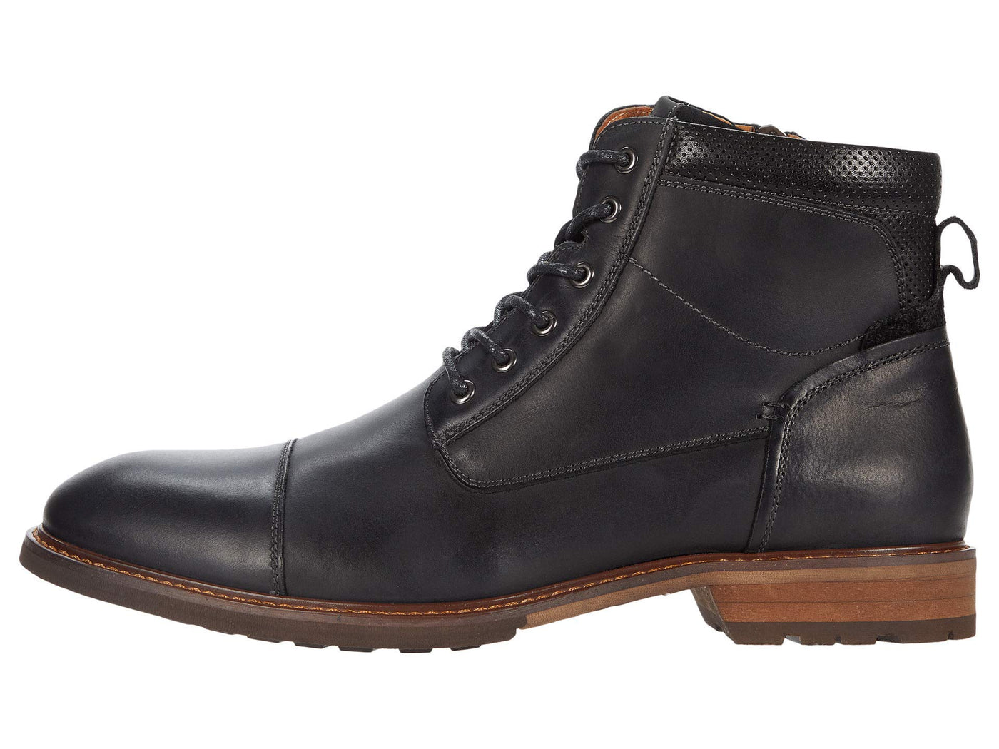 Florsheim Lodge Cap Toe Lace-Up Boot Black Crazy Horse 11 W (3E)