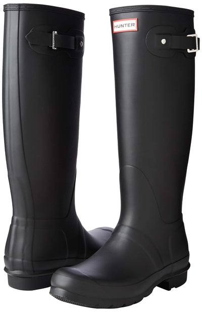 Women's Hunter Boots Original Adjustable Back Snow Rain Water Boots Unisex - Black - 5-35/36