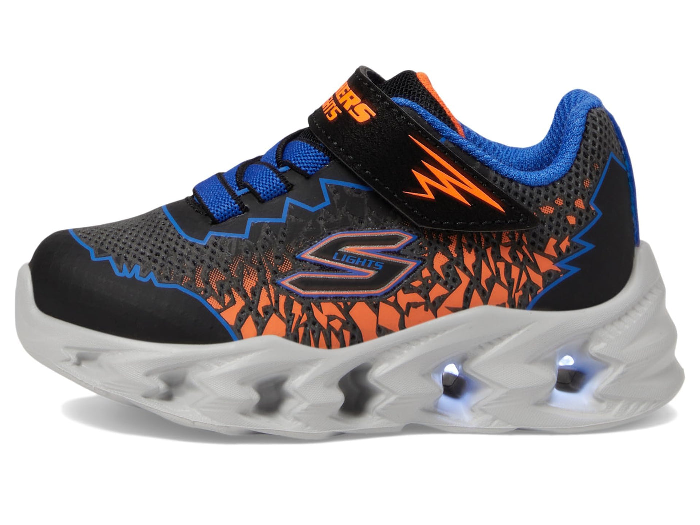 Skechers Kids Vortex 2.0-Zorento Sneaker, Black/Blue/Orange, 10 US Unisex Toddler