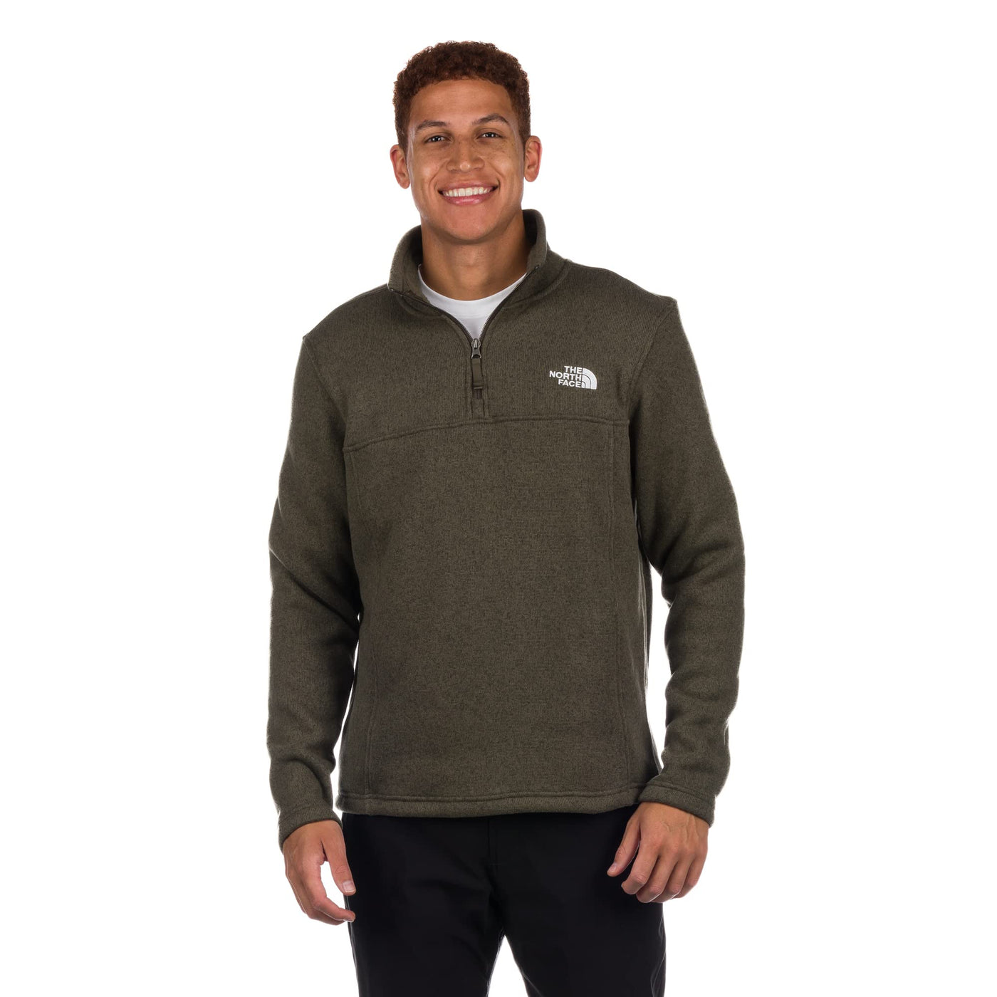 THE NORTH FACE Men's Tsillan ¼ Zip Sweatshirt, New Taupe Green Heather, Medium