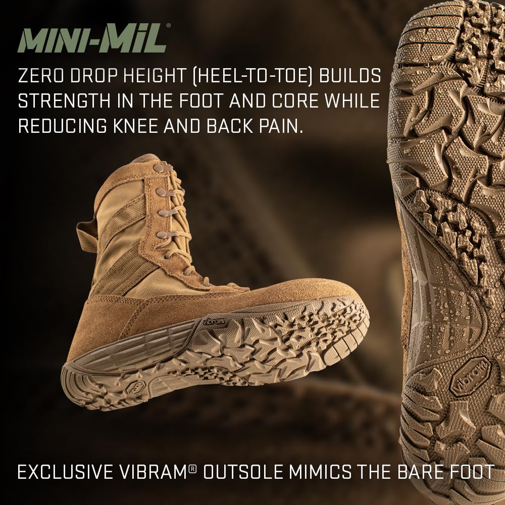 TACTICAL RESEARCH TR Mini-Mil TR105 8 Inch Tactical Boots for Men, Coyote - 13 R