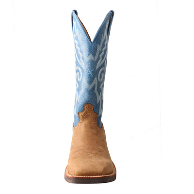 Twisted X Men's Ruff Stock Boot WS Toe 14", Tan/Sky Blue - 9 Wide