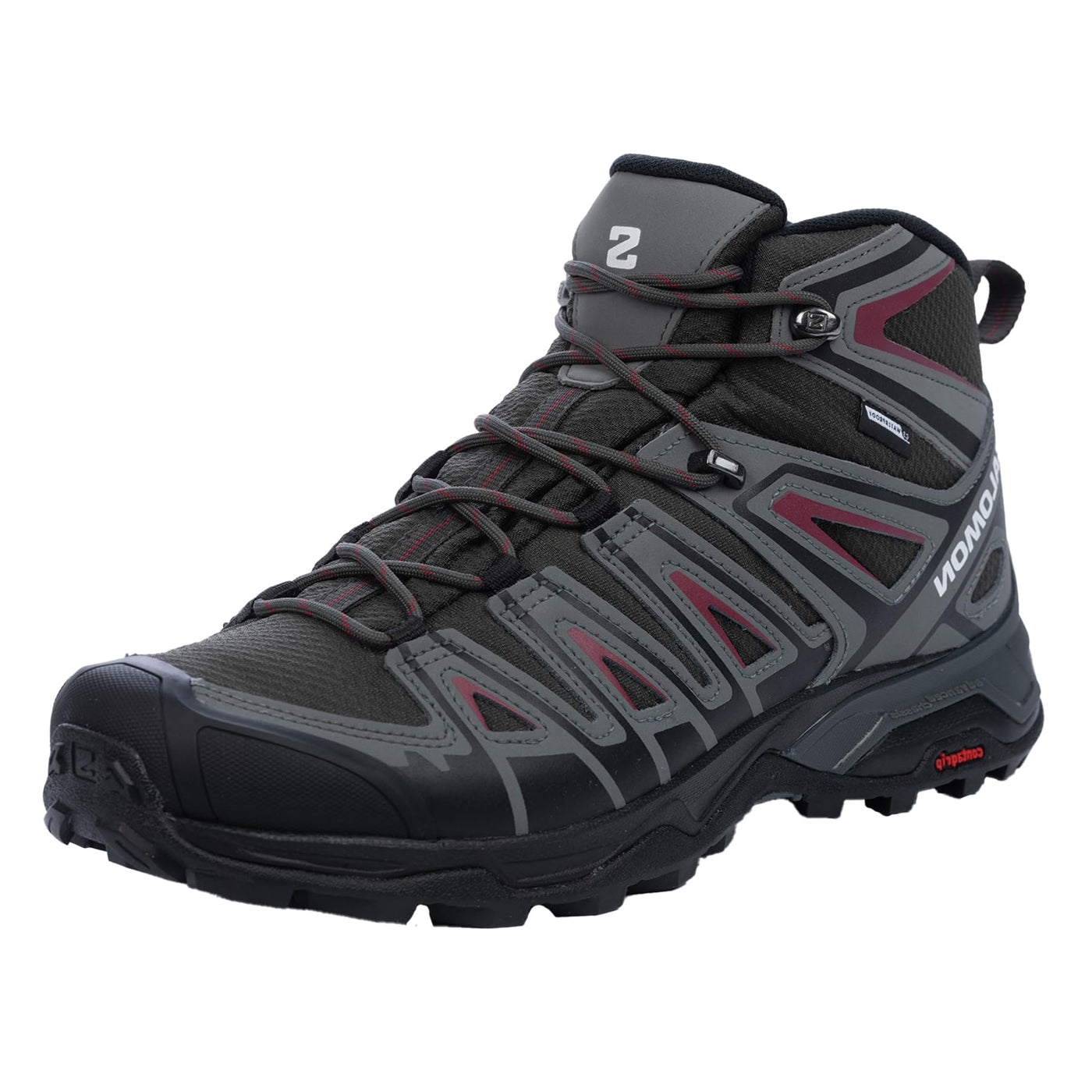 Salomon Men's X ULTRA PIONEER MID CLIMASALOMON™ WATERPROOF Hiking Boots for Men, Peat / Quiet Shade / Biking Red,14