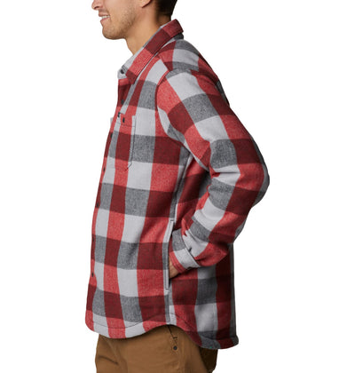 Columbia Men's Windward II Shirt Jacket, Mountain Red Dimensional Buffalo, Large