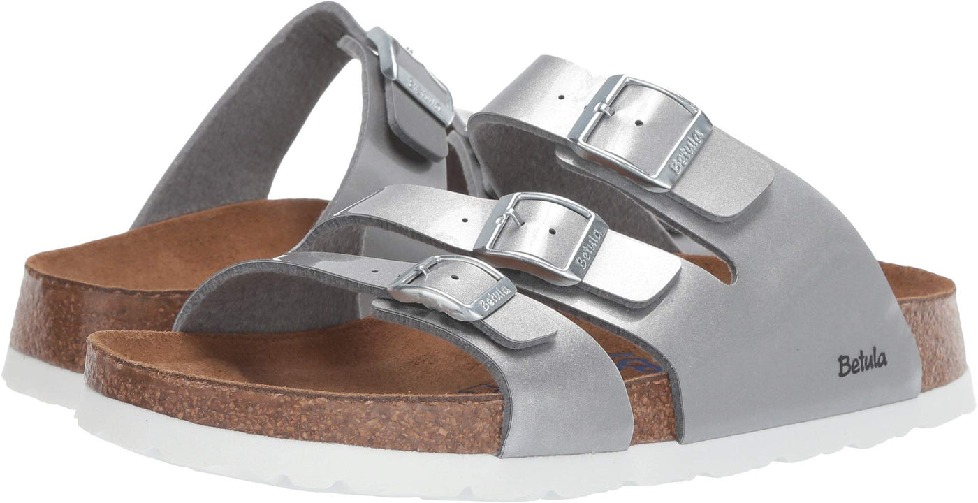 Birkenstock Betula Licensed Leo Soft Metal Silver Birko-Flor™ EU 36 (US Women's 5-5.5) Narrow