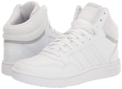 adidas Women's Hoops 3.0 Low Basketball Shoe 6 Big Kid White/White/Grey