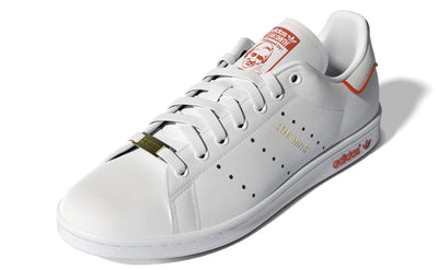 adidas Men's Stan Smith Lux Shoes 5 Core White/Core White/Green