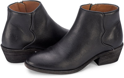 Frye Carson Piping Booties for Women Made from Soft Full-Grain Leather with Signature Western-Inspired Piping Detail and Supple Leather Lining – 4” Shaft Height, Black - Pallio - 8M