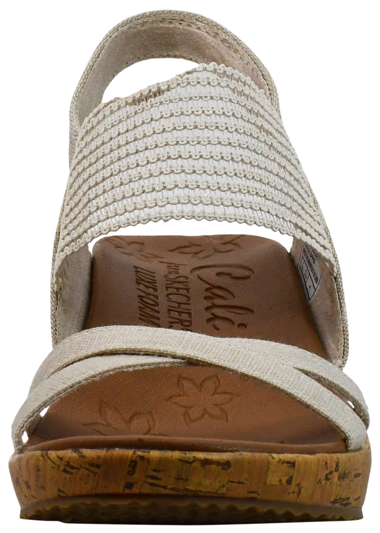 Skechers Cali Womens Beverlee-High Tea Wedge Sandal,natural,7 M US