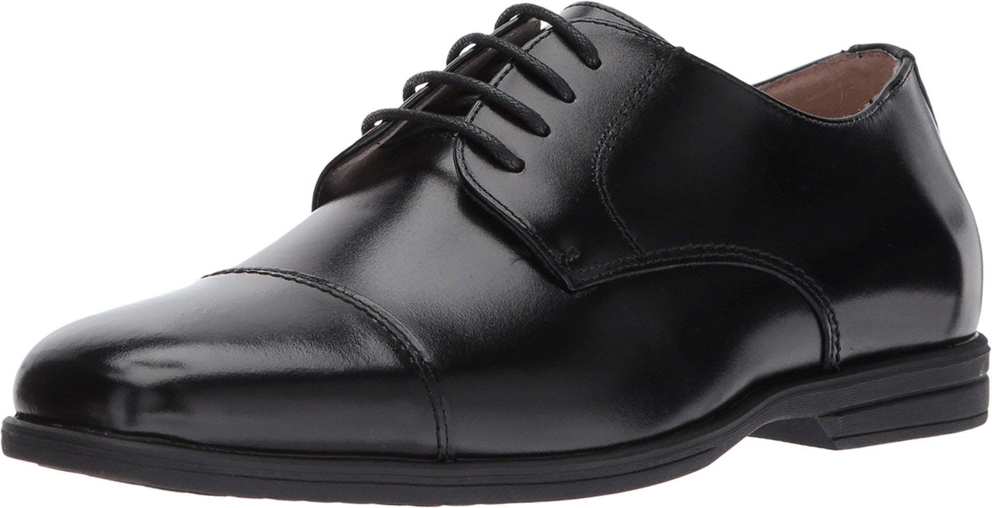 Florsheim Reveal Cap Toe Jr Boys' Toddler-Youth Oxford, 5.5 M US Big Kid, Black