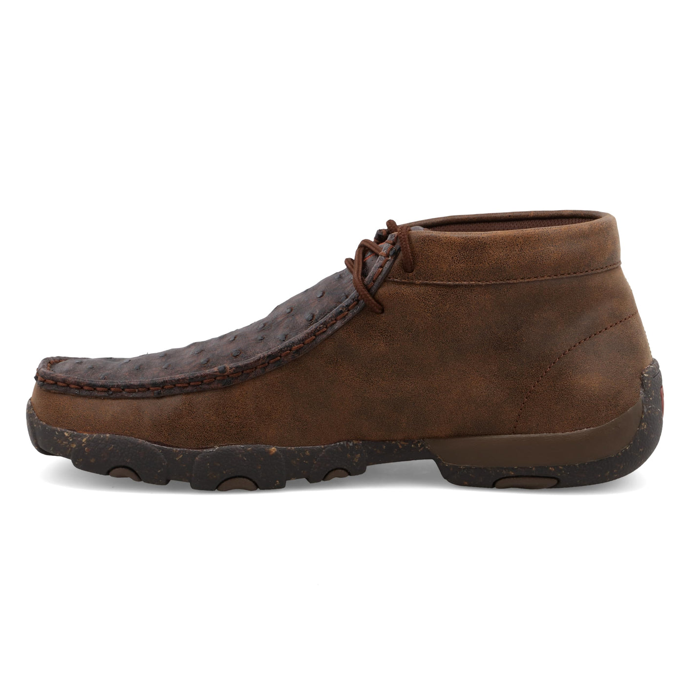 Twisted X Men's Chukka Driving Moc, Moc Toe with CellSole 13 Brown & Brown Ostrich