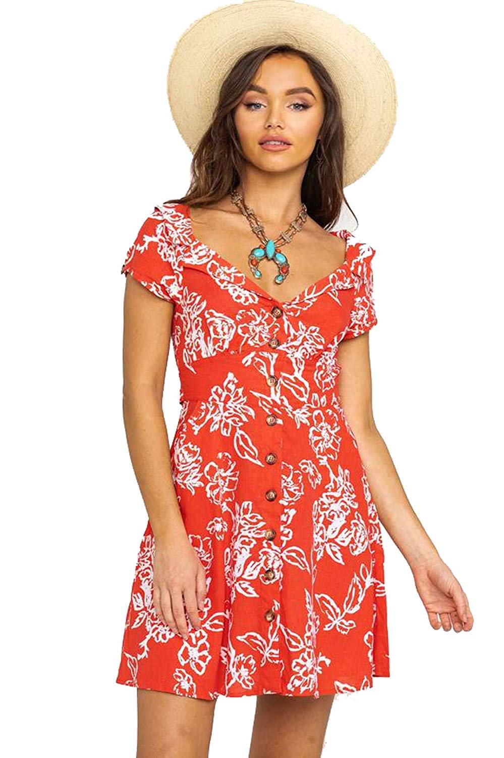 Free People A Thing Called Love Mini Dress Red Combo 8