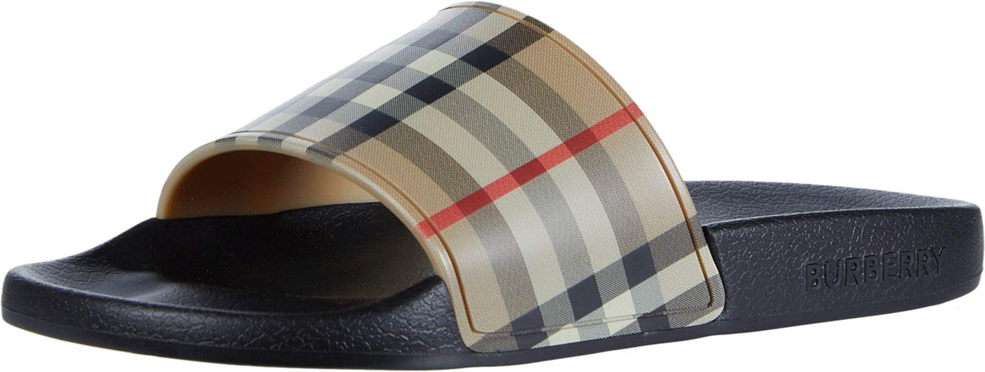 Burberry Kids Mini Furley Check Slide (Toddler/Little Kid) Archive Beige 30 (US 12.5 Little Kid)