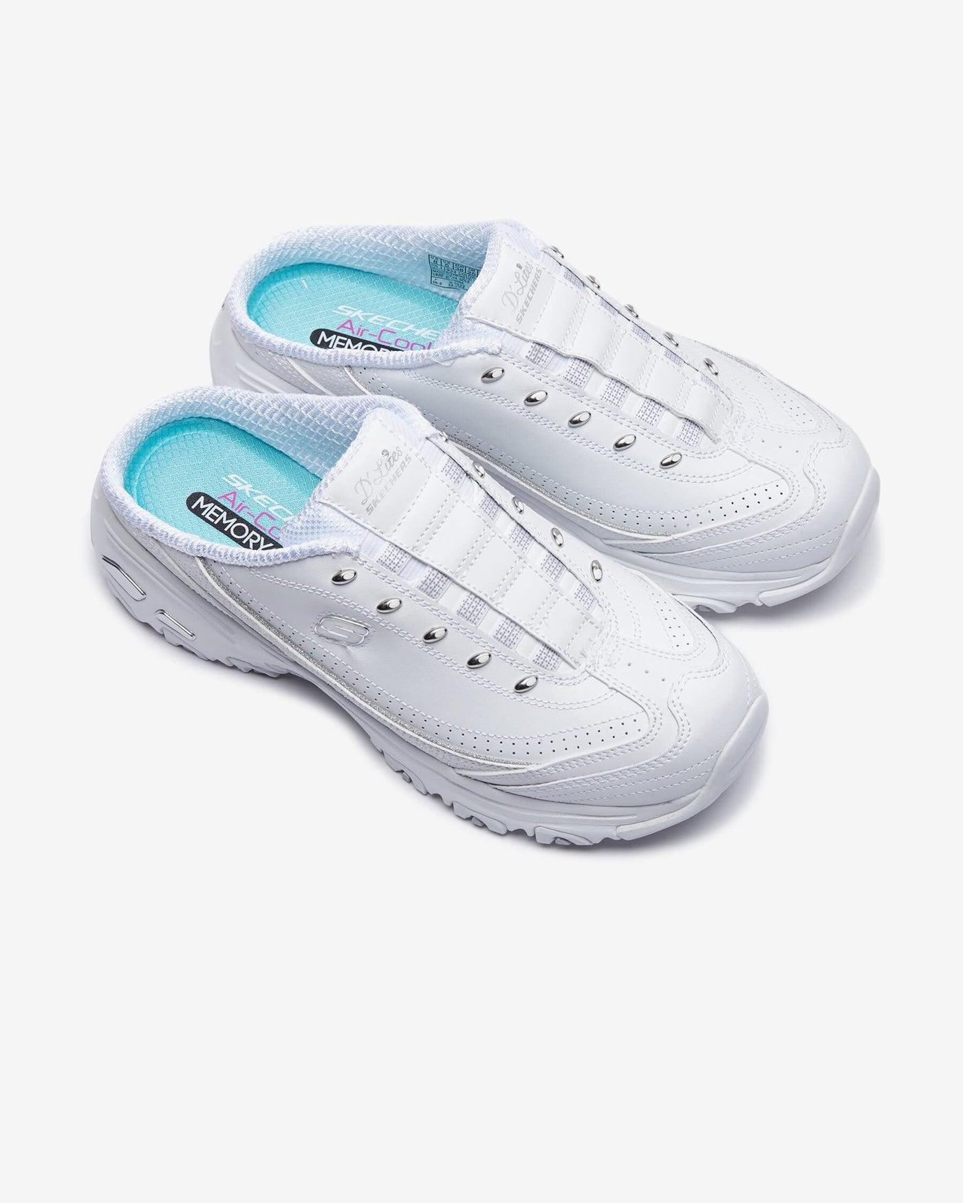 Skechers Women's D lites Bright Sky 7 Wide White/Silver