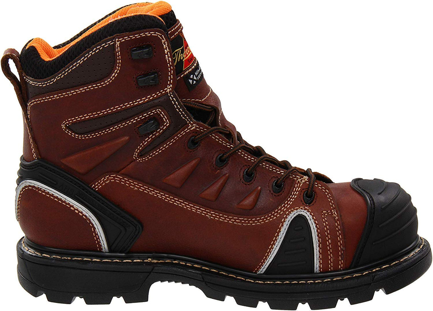 Thorogood GEN-Flex2 6” Composite Safety Toe Work Boots For Men - Breathable Heavy-Duty Toe Cap Boots With Goodyear Storm Welt, Slip-Resistant Outsole and Comfort Insole, Brown - 13 M US