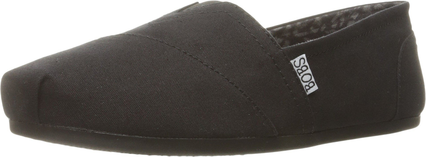 Skechers Women's Bobs Plush-Peace & Love Ballet Flat, Black, 7.5 Wide