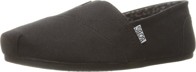 Skechers Women's Bobs Plush-Peace & Love Ballet Flat, Black, 11