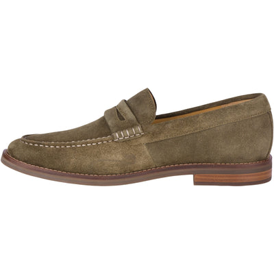 Sperry Men's Gold Cup Exeter Suede Penny Loafer, Olive, 11.5