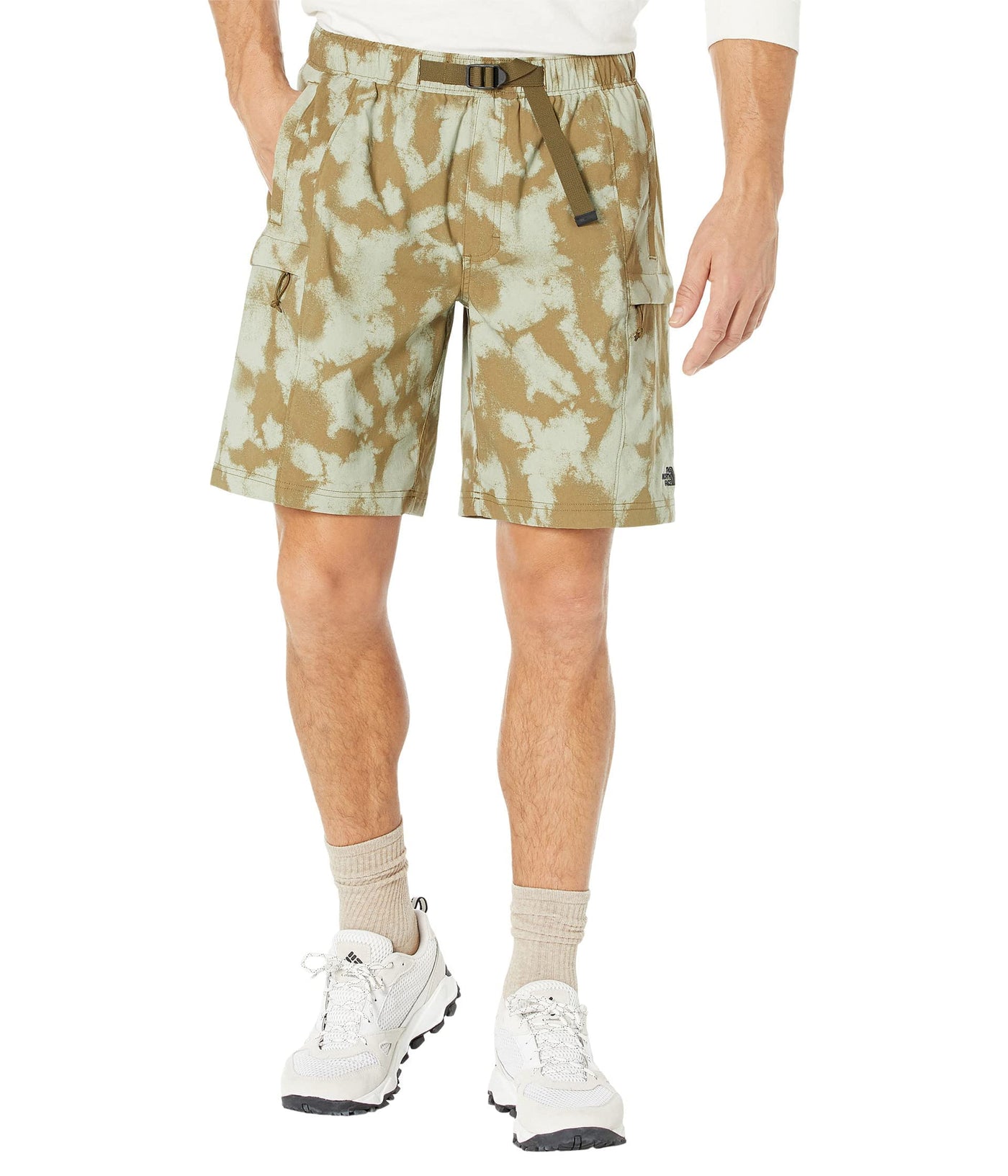 THE NORTH FACE Printed Class V 9" Belted Shorts Military Olive Retro Dye Print MD 9