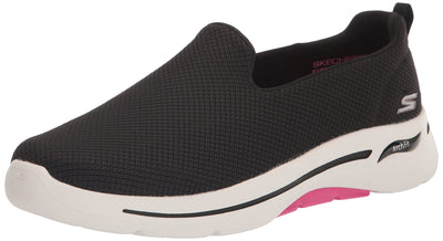 Skechers Women's Go Walk Arch Fit Grateful 8 Wide Black/Hot Pink