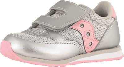 Saucony Baby Jazz Hook & Loop Sneaker Little Kid Silver Metallic