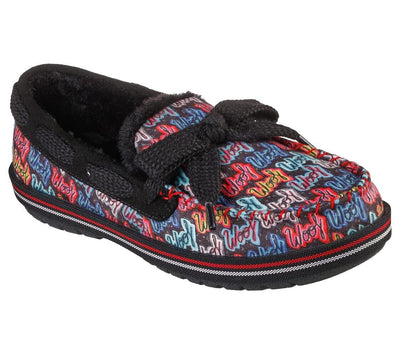 Skechers Women's BOBS Too Cozy - Woof Life Slippers, Black/Multi, 10