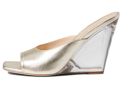 Stuart Weitzman Womens Tia 100 Lucite Wedge Platino 8 B