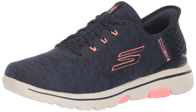 Skechers Women's Go Walk 5 Relaxed Fit Slip in Golf Shoe 8.5 Navy/Pink