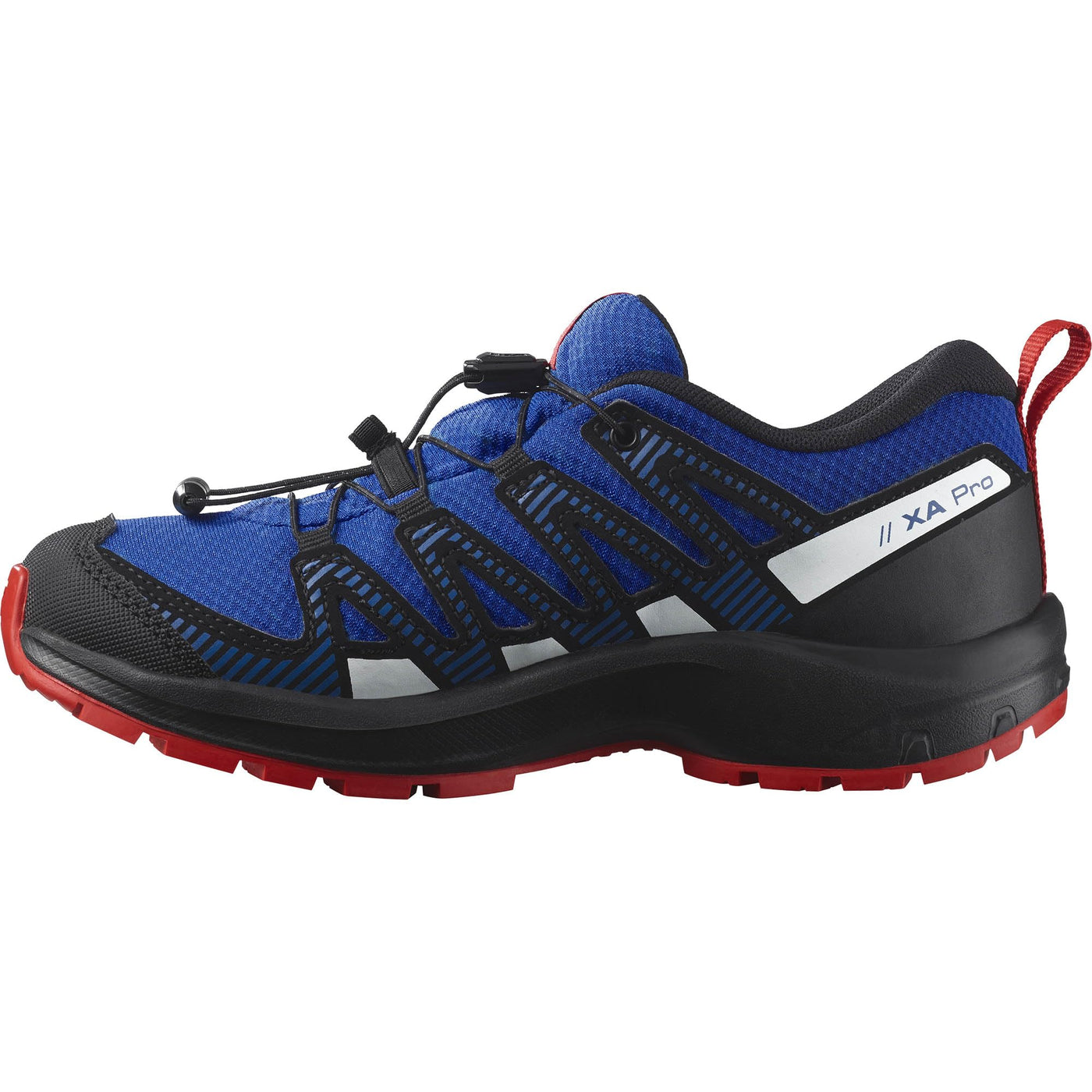 Salomon Unisex-Child Xa Pro V8 CSWP J Hiking Shoe 1 Little Kid Lapis Blue/Black/Fiery Red