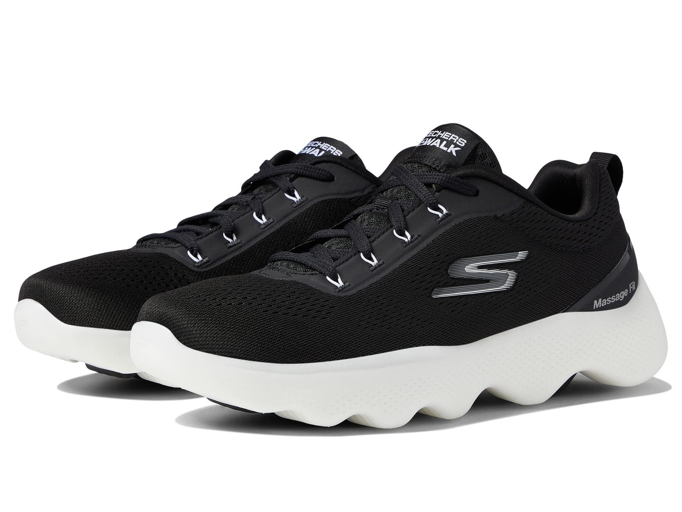 Skechers Men's Go Walk Massage Fit Sneaker 11 Black/White