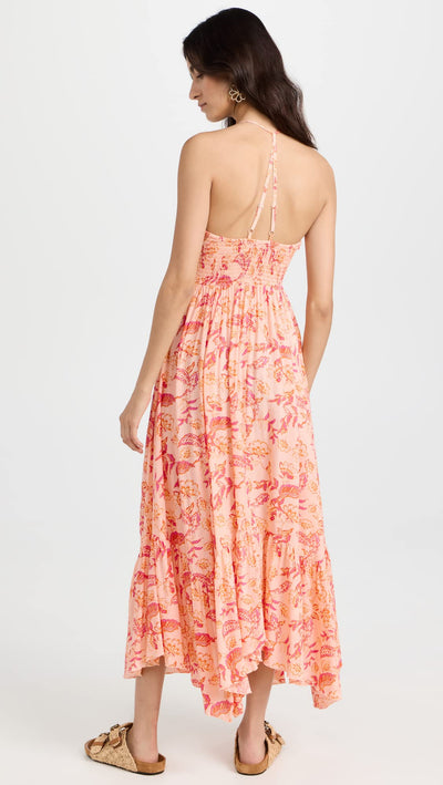 Free People Women's Heat Wave Printed Maxi Dress X-Large Dusk Coral