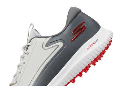 Skechers Men's Max 2 Arch Fit Waterproof Spikeless Golf Shoe Sneaker 9 Wide Grey/Red