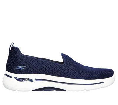 Skechers Women's Go Walk Arch Fit-Grateful Sneakers, Navy/White, 10 Wide