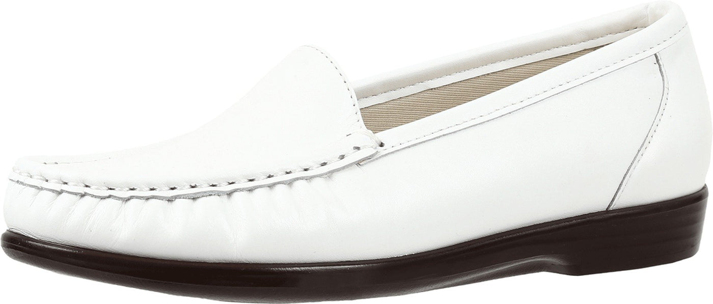 SAS® Simplify Comfort Loafers for Women – Tri-Pad® Comfort System – PU Construction - Supersoft® White 10 N - Narrow (AA)