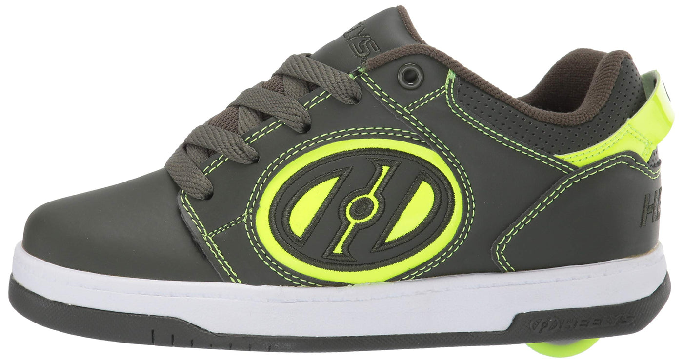 Heelys Girls Voyager Tennis Shoe, Forest Green/Bright Yellow, 6 Little Kid