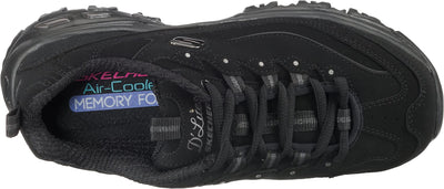 Skechers Women's D'Lites-Play on Fashion Sneaker 6.5 Black