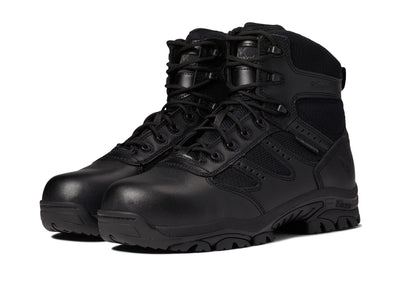 Thorogood Deuce 6” Waterproof Side-Zip Black Tactical Boots for Men and Women with Composite Safety Toe, Full-Grain Leather, and Slip-Resistant Outsole; BBP & EH Rated, Black - 11.5 W US