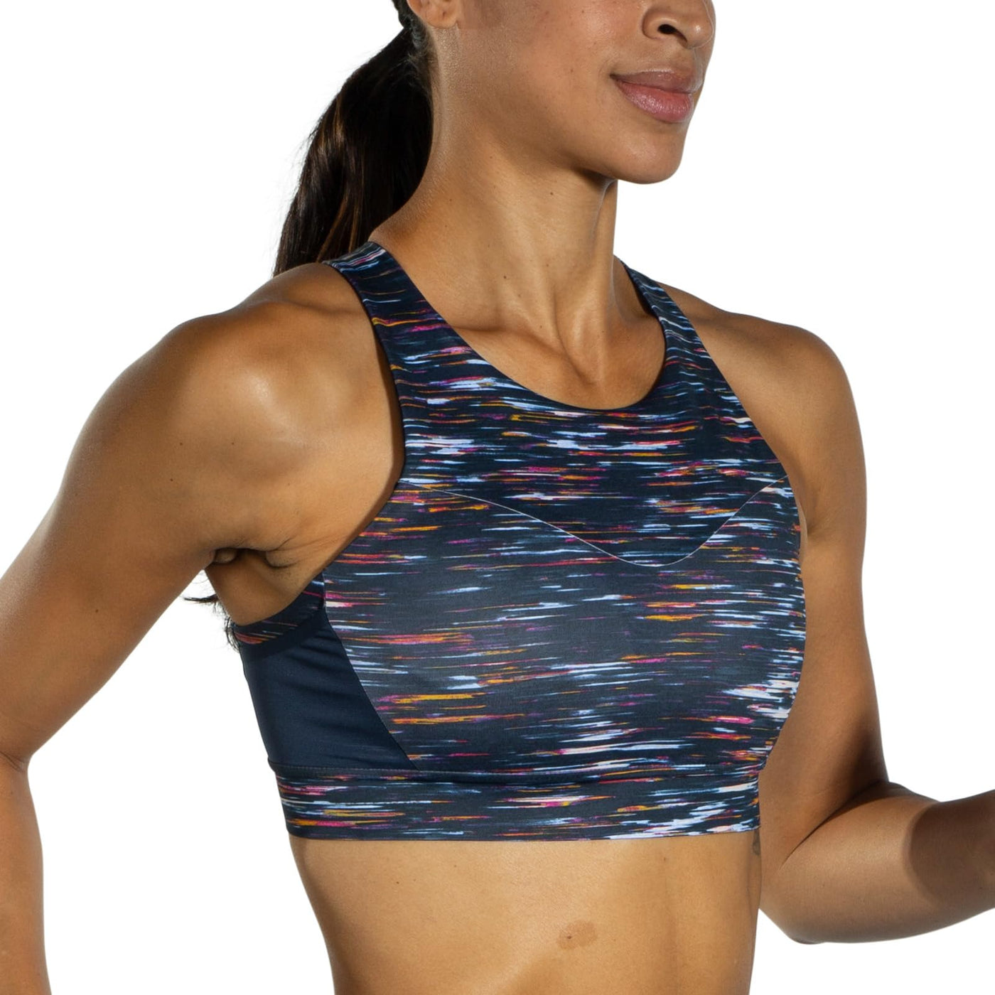 Brooks Women's 3 Pocket Sports Bra for Running, Workouts & Sports - Sundial Velocity Print - 36 A/B