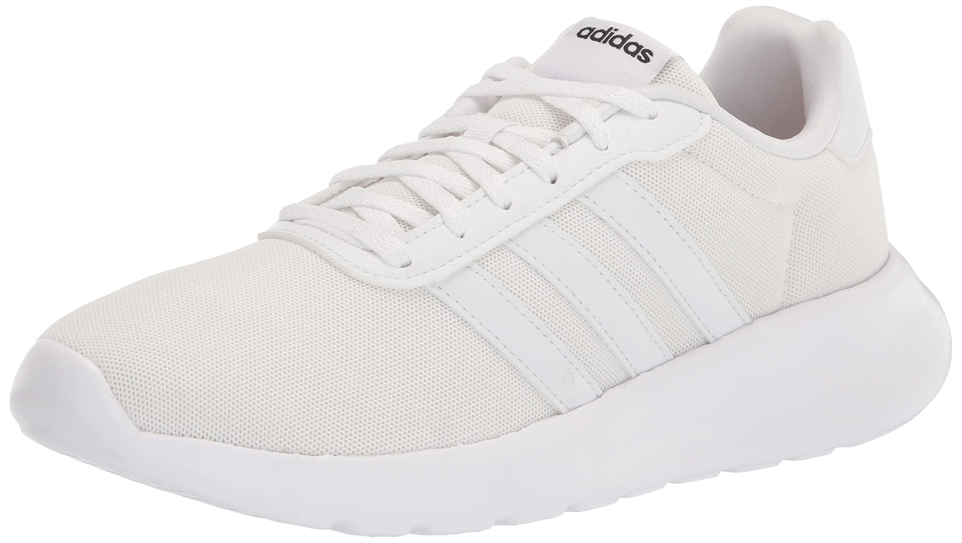 adidas Womens Lite Racer 3.0 Lace Up Sneakers Shoes Casual - Blue 8.5 White/White/Grey