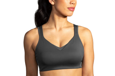 Brooks Women's Convertible Sports Bra for High Impact Running, Workouts & Sports with Maximum Support - Asphalt - 34 F