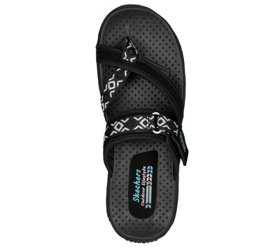 Skechers Women's Reggae-Trailway Flip-Flop Sandals Reggae - Trailway 8.5 Wide Black